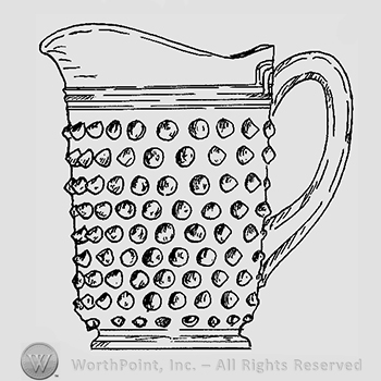 Glass pattern: Hobnail with Line Band; milk pitcher.