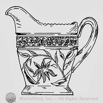 Glass pattern: Rose Point Band; creamer.