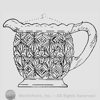 Glass pattern: Long Star; creamer.