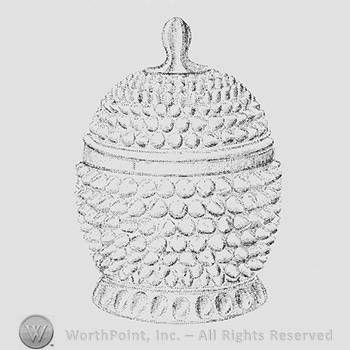 Glass pattern: Hobnail with Thumbprint Base; sugar bowl.