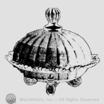 Glass pattern: Klondyke; butter and cover.