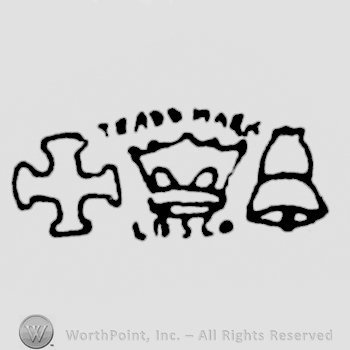 A cross, a crown and a bell.
