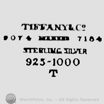 TIFFANY & CO MAKERS STERLING-SILVER 925-1000 written; letter T bellow.
