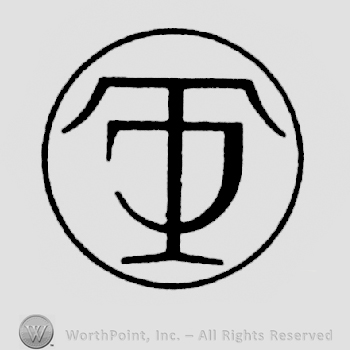 A circle enclosing initials T and J.