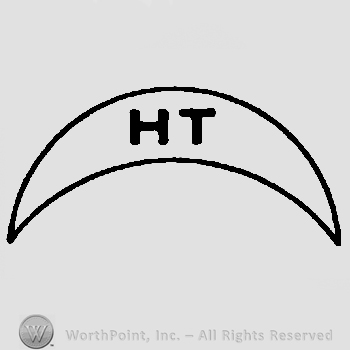 A crescent with initials H and T written inside.