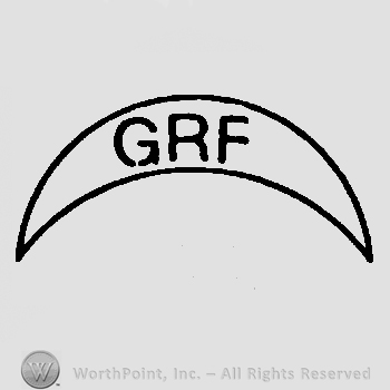 A crescent with initials G, R and F.