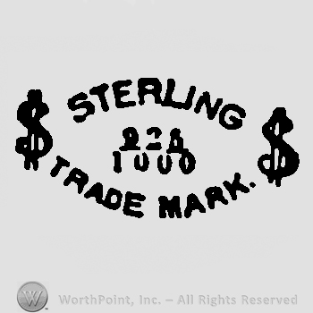 STERLING 925 1000 TRADE MARK written and forming an oval.
