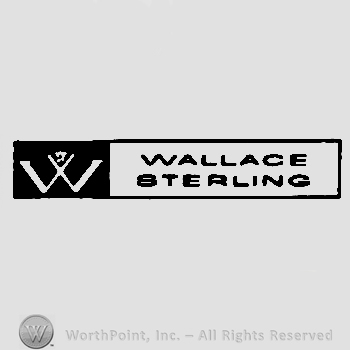 Initial letter W and small flower above; on the right a rectangle with WALLACE STERLING written in uppercase letters.