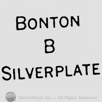 BONTON B SILVERPLATE written in uppercase letters. 