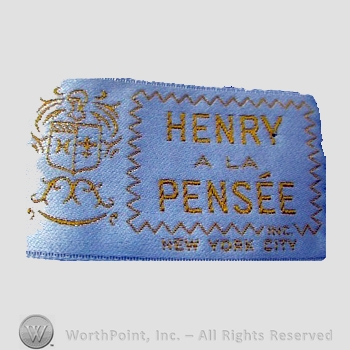 Clothing label : Henry a la Pensee.