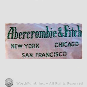 Clothing label : Abercrombie & Fitch.