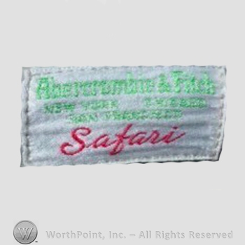 Clothing label : Abercrombie & Fitch.