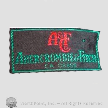 Clothing label : Abercrombie & Fitch.