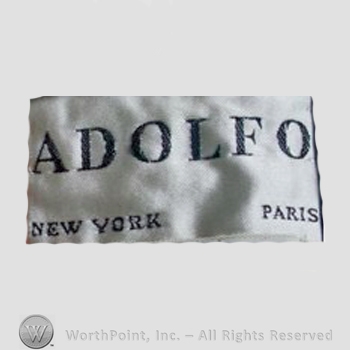 Clothing label : Adolfo.