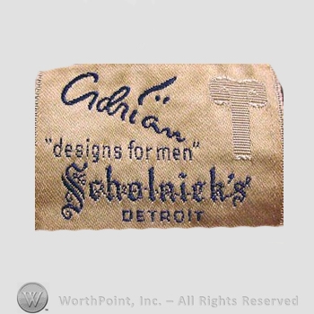 Clothing label : Gilbert Adrian.