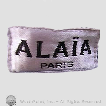 Clothing label : Azzedine Ala&iuml;a.