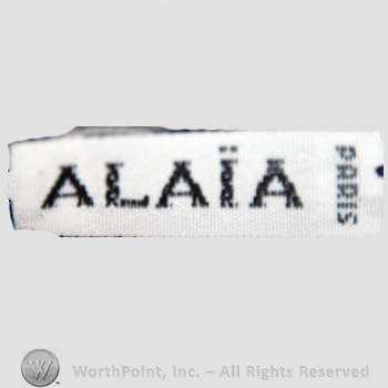Clothing label : Azzedine Ala&iuml;a.
