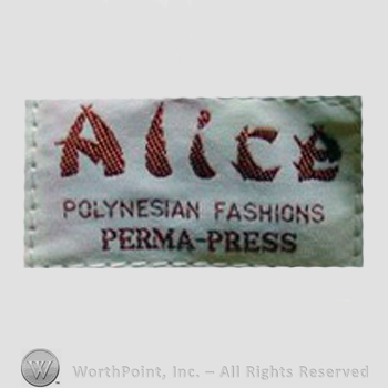 Clothing label : Alice of California.