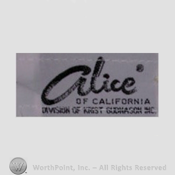 Clothing label : Alice of California.
