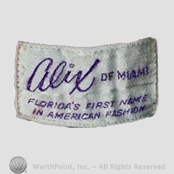 Clothing label : Alix of Miami.