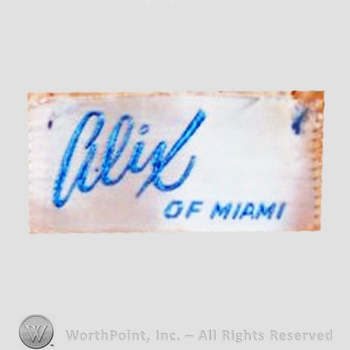 Clothing label : Alix of Miami.