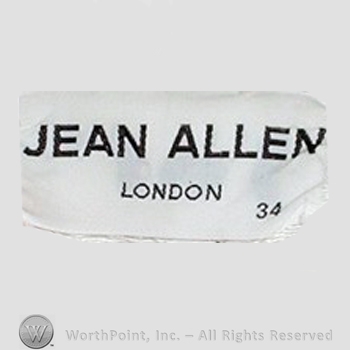 Clothing label : Jean Allen.