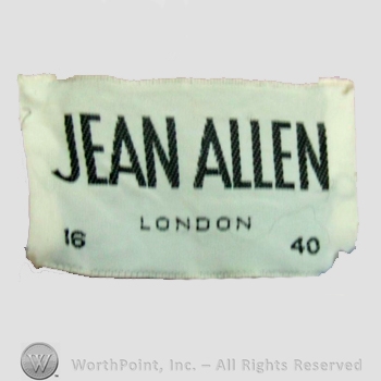 Clothing label : Jean Allen.