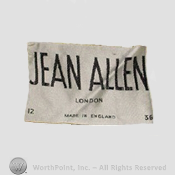 Clothing label : Jean Allen.