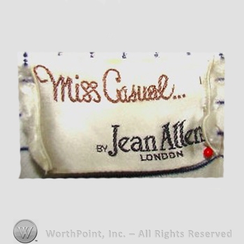 Clothing label : Jean Allen.
