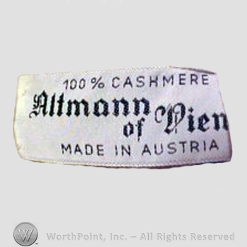 Clothing label : Bernhard Altmann.