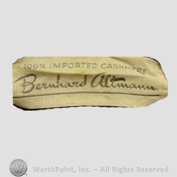 Clothing label : Bernhard Altmann.