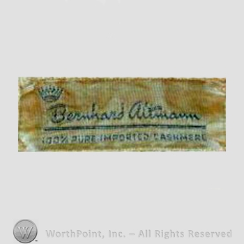 Clothing label : Bernhard Altmann.