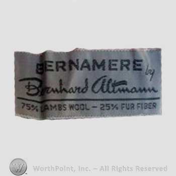 Clothing label : Bernhard Altmann.