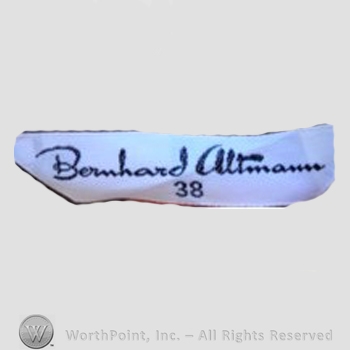 Clothing label : Bernhard Altmann.