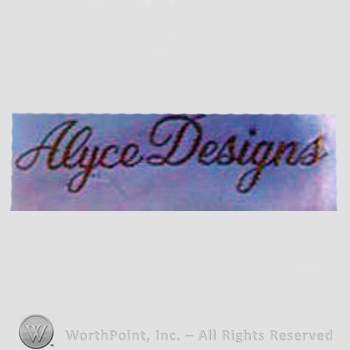 Clothing label : Alyce Designs.