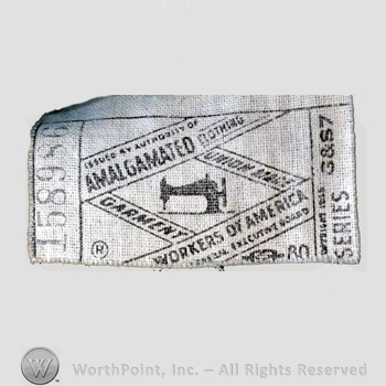 Clothing label : Amalgamated Clothing Workers of America.