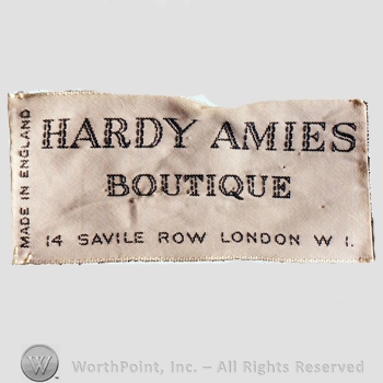 Clothing label : Hardy Amies.