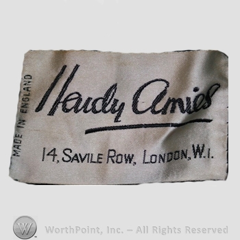 Clothing label : Hardy Amies.