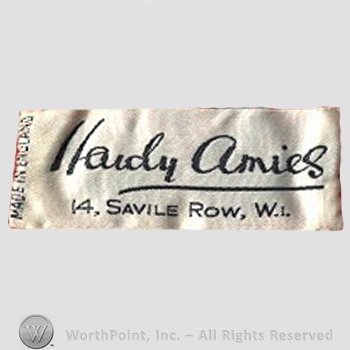 Clothing label : Hardy Amies.