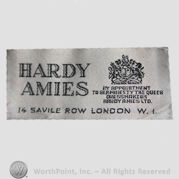 Clothing label : Hardy Amies.