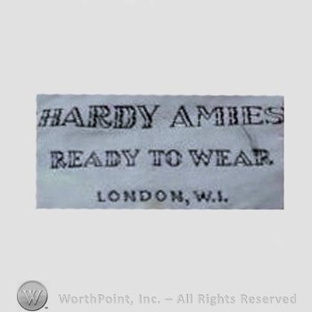 Clothing label : Hardy Amies.