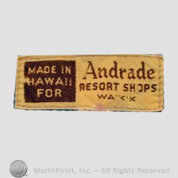 Clothing label : Andrade Resort Shops.