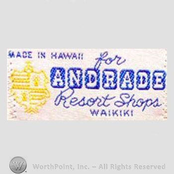 Clothing label : Andrade Resort Shops.