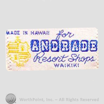 Clothing label : Andrade Resort Shops.
