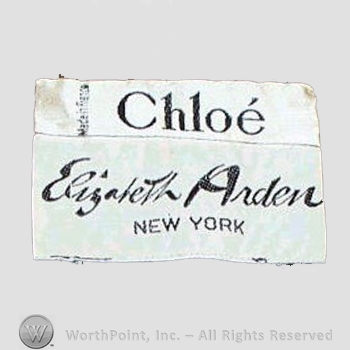 Clothing label : Elizabeth Arden.