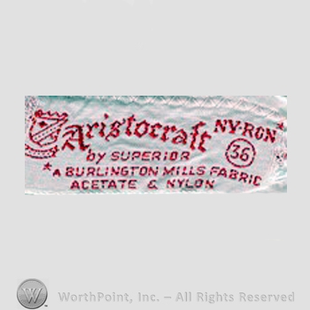 Clothing label : Aristocraft.