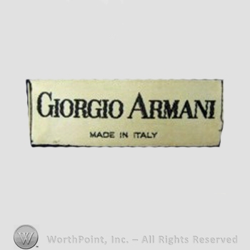 Clothing label : Giorgio Armani.