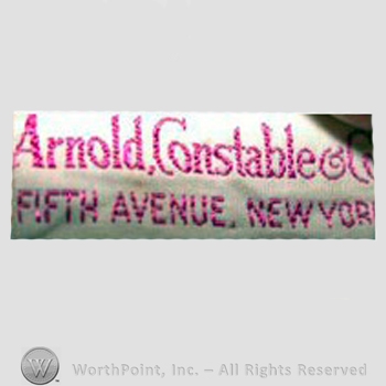 Clothing label : Arnold, Constable and Company.