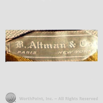 Clothing label : B. Altman & Co.
