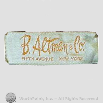 Clothing label : B. Altman & Co.